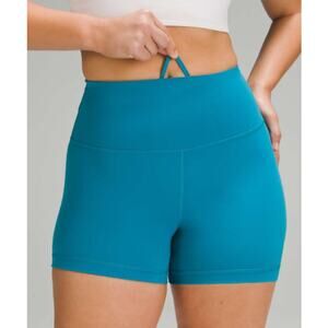 Lululemon Wunder Train Contour Fit High-Rise Short 4", Hawaiian Blue, Size 6